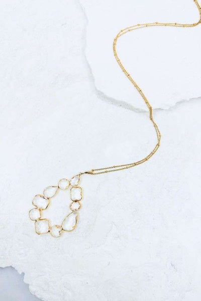 The Teardrop Mixed Shape Glass Pendant Necklace