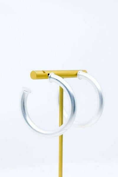 Matte C-Hoop Tube Earrings