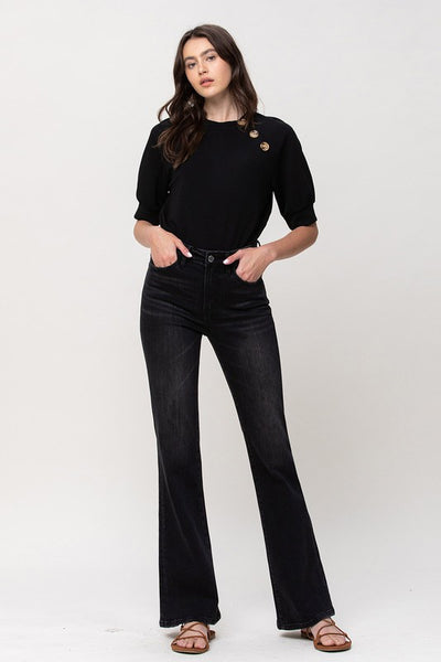 The Sun Affair Black High Rise Flare Jeans