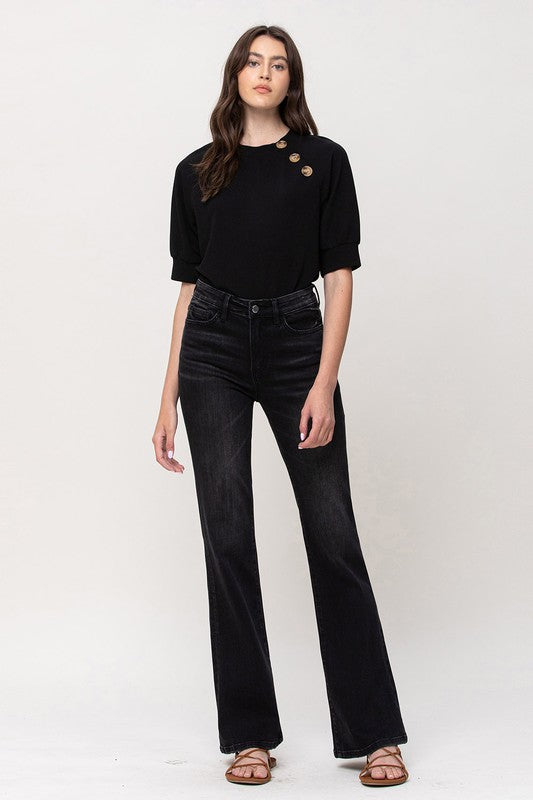 The Sun Affair Black High Rise Flare Jeans