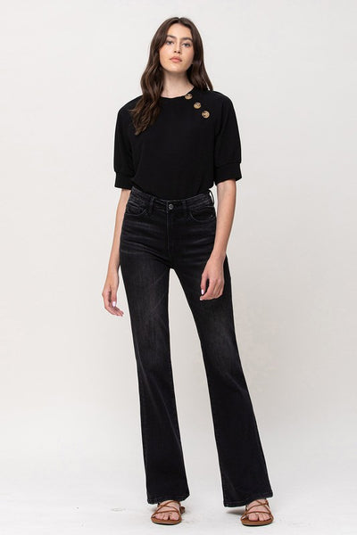 The Sun Affair Black High Rise Flare Jeans