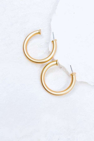 Matte C-Hoop Tube Earrings