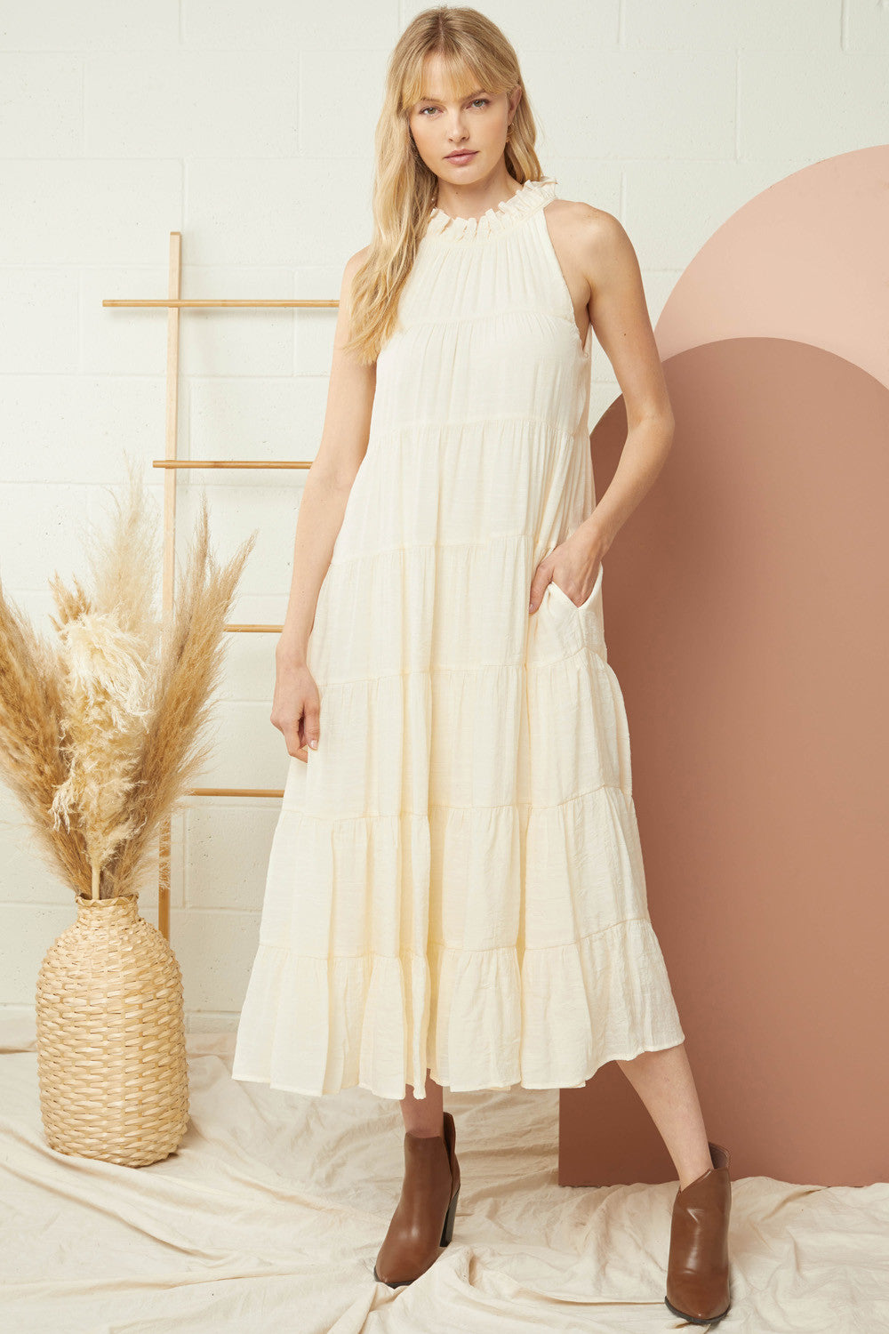The Wendy Sleeveless Tiered Maxi Dress