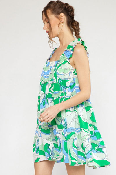 The Springfield Swirl Print Sleeveless Mini Dress