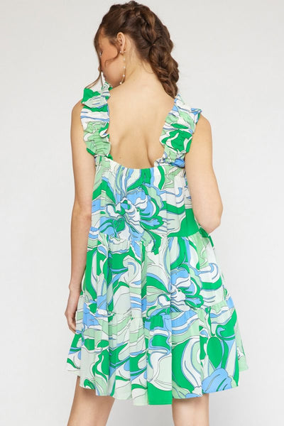 The Springfield Swirl Print Sleeveless Mini Dress