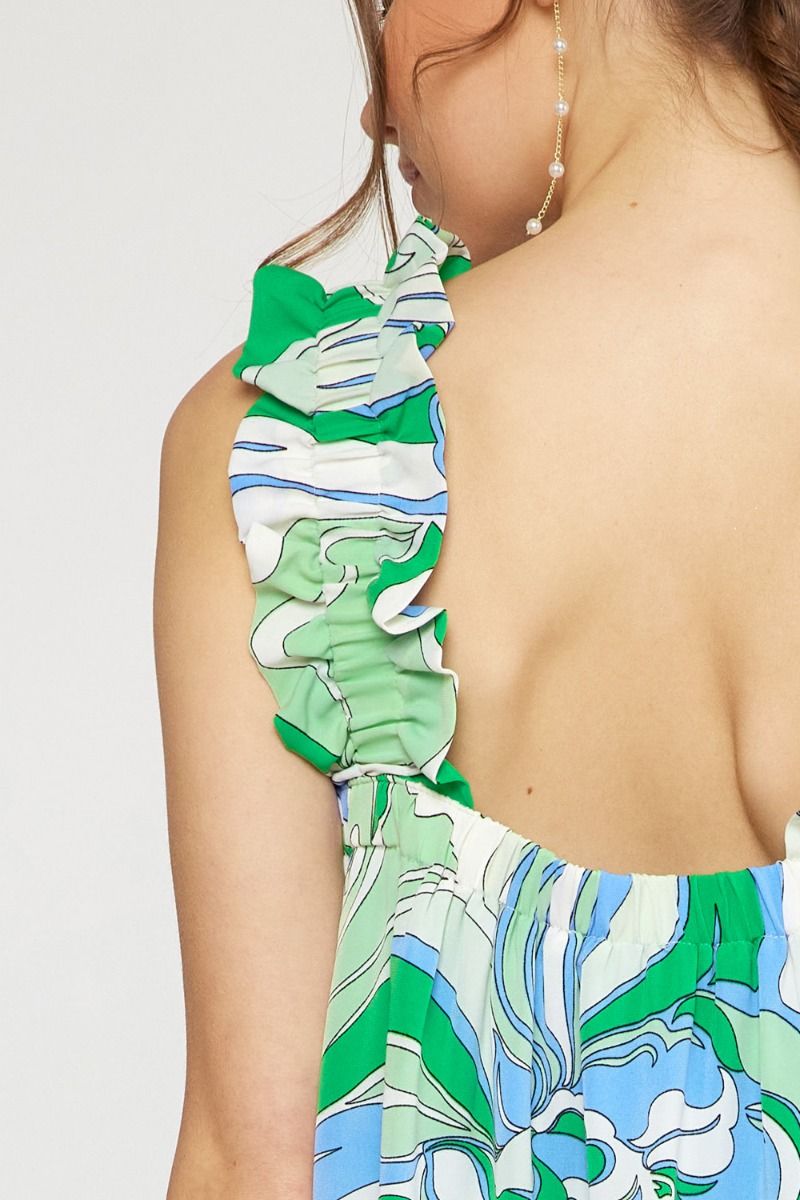 The Springfield Swirl Print Sleeveless Mini Dress