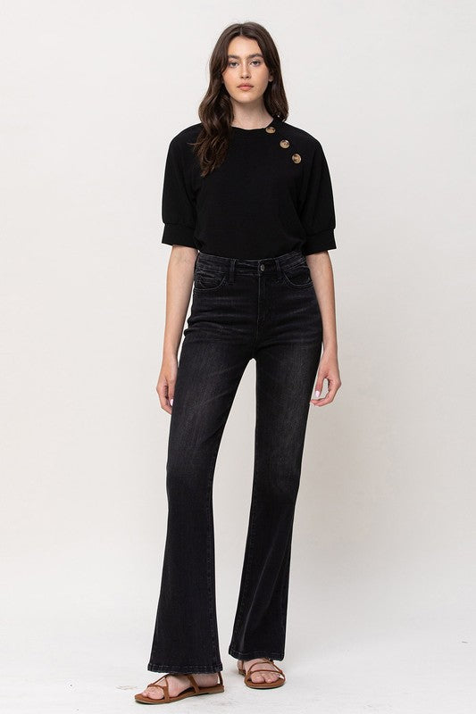 The Sun Affair Black High Rise Flare Jeans