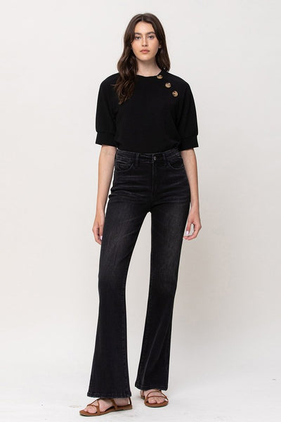 The Sun Affair Black High Rise Flare Jeans
