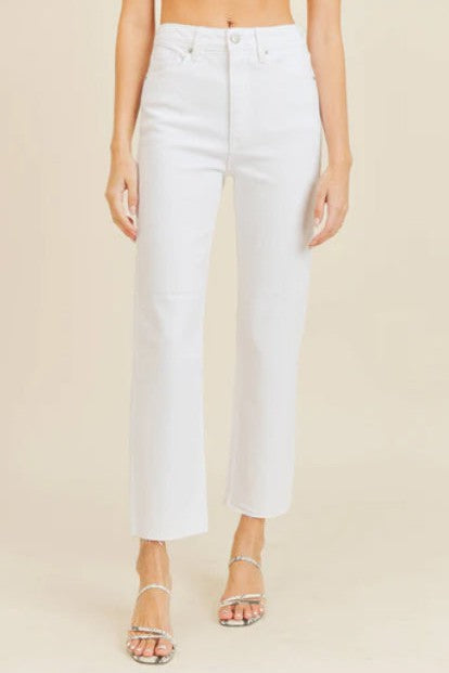 The Evelyn White Classic Straight Leg Jeans